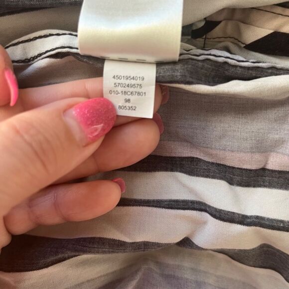 Chico’s Blouse Women Top Sz 2 long sleeve pockets Large button down Burgundy - Picture 10 of 12